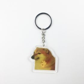 Cartoon Cute Dog Crying Acrylic Transparent Keychain (Color: Ok Dog Keychain)